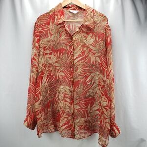 Anna and Frank Sheer Silk Top Blouse Size 2X